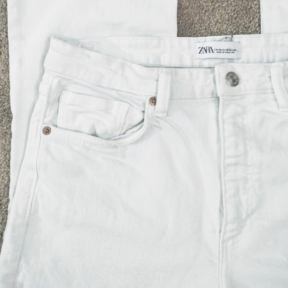 Zara High Rise Fray Hem Ankle Straight Jeans . Size 10 - Picture 12 of 12